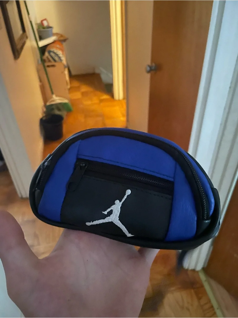 Jordan Blue and Black Mini Pouch with White Jumpman